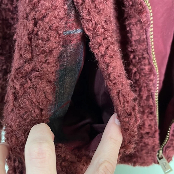 Pendleton Fuzzy Hi-Pile Fleece Full-Zip Teddy Jacket Women’s  M Maroon - Picture 6 of 10